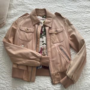Valentino Pink Leather Vintage Bomber